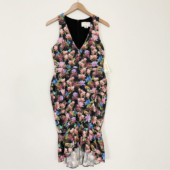 Nicole Miller X Artelier Lamanca Jungle Dress Whimsical Floral - Picture 4 of 16